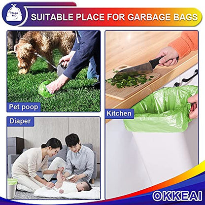 OKKEAI 3 Gallon Small Trash Bags 100 Counts Small Trash Can Liners Garbage Bags Mini 10L Wastebasket Bin Liners Bags for Bathroom Kitchen Bedroom Living Room Office,Green - style: 3 Gallon-100-Green