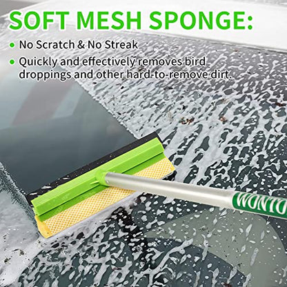 4-in-1 Window Cleaning Kit with Storage Bag, 79'' Window Squeegee Cleaner Tool with Extension Pole, Professional Window Washing Equipment for Home, Outdoor Windows, Glass, Shower, Commercial