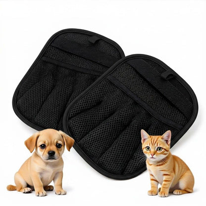 Pet Hair Remover Mitts (2 Pack) for Cats & Dogs – Reusable Electrostatic Hair Removal Pads with Ergonomic Hand Pocket for Furniture, Carpets, Couch, Car Seats, Clothing, Bedding & Laundry Lint | pet hair remover hand mitt pet hair remover mitt reusable pe