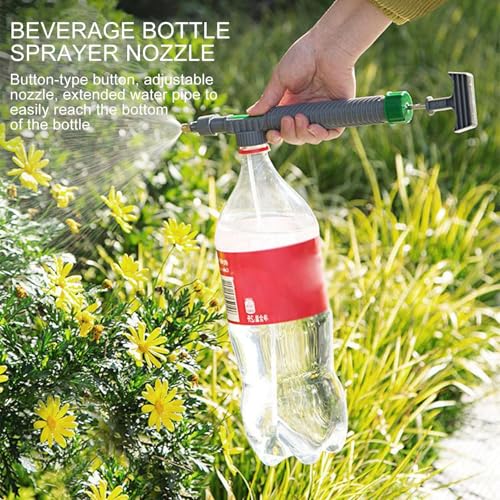 Handheld Sprayer - Plant Watering Tool,Adjustable Drink Bottle Spray Head Nozzle - for Outdoor Plant Flower Care Home Cleaning Car Detailing Pet Grooming - color: Gray Green