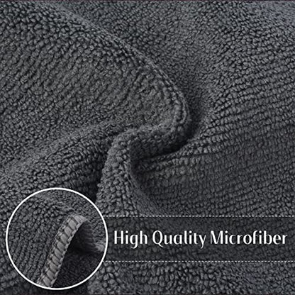 SINLAND Microfiber Cleaning Cloth Super Absorbent Kitchen Dish Cloths Quick Dry No Streak Dish Rags Glass Cloths 12inchx12inch 12 Pack Grey - color: Grey