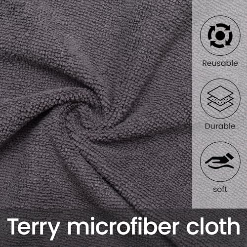 Greenfound Microfiber Cleaning Cloth Roll -80 Pack, 11.5x11.5, Tear Away Towels, Reusable and Washable Rags, Grey - color: Grey