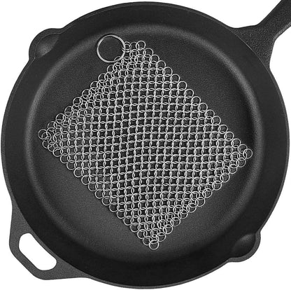 Outset Chain Mail Cast Iron Cleaner and Scrubber Tool - size: 8" x 6" Scrubber