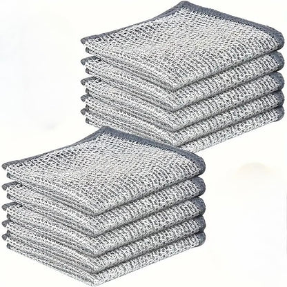 10 PCS Cleaning Sponges Multipurpose Wire Miracle Cleaning Cloths Wire Dishwashing Rags for Non-Stick Cookware, Kitchen, Sinks, Scrubs and Cleans for Dishes Easy Rinsing