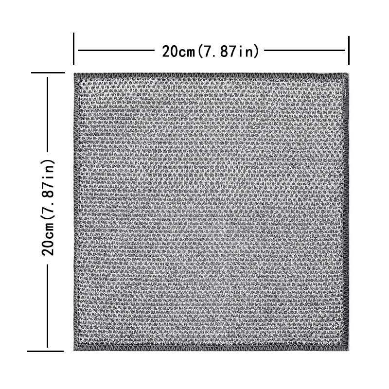 10 Counts Non Scratch Wire Dishcloth Multipurpose Wire Dishwashing Rag for Wet and Dry Use, Metal Scrubbers for Cleaning Dishes, Dual-Sided 2-Layer Kitchen Cleaning Cloth with Mesh, Mesh Dish Cloth