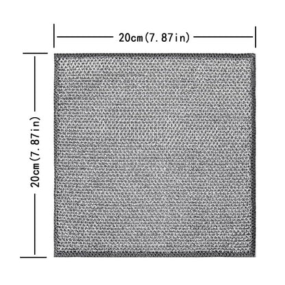 10 Counts Non Scratch Wire Dishcloth Multipurpose Wire Dishwashing Rag for Wet and Dry Use, Metal Scrubbers for Cleaning Dishes, Dual-Sided 2-Layer Kitchen Cleaning Cloth with Mesh, Mesh Dish Cloth