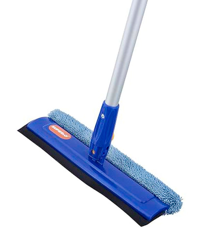 Superio Window Washer and Silicone Squeegee, Auto Easy Grip Extendable Handle Micro-fiber Washer with Rubber Squeegee
