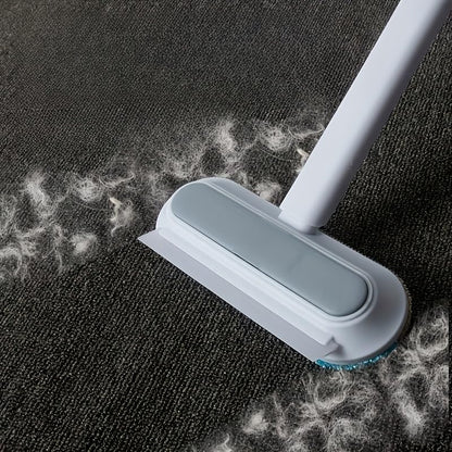Blue Long Handle Pet Hair Remover, Durable Nylon Lint Roller, Effectively Removes Cat & Dog Hair, Suitable for Bed, Sofa and Other Furniture Surfaces