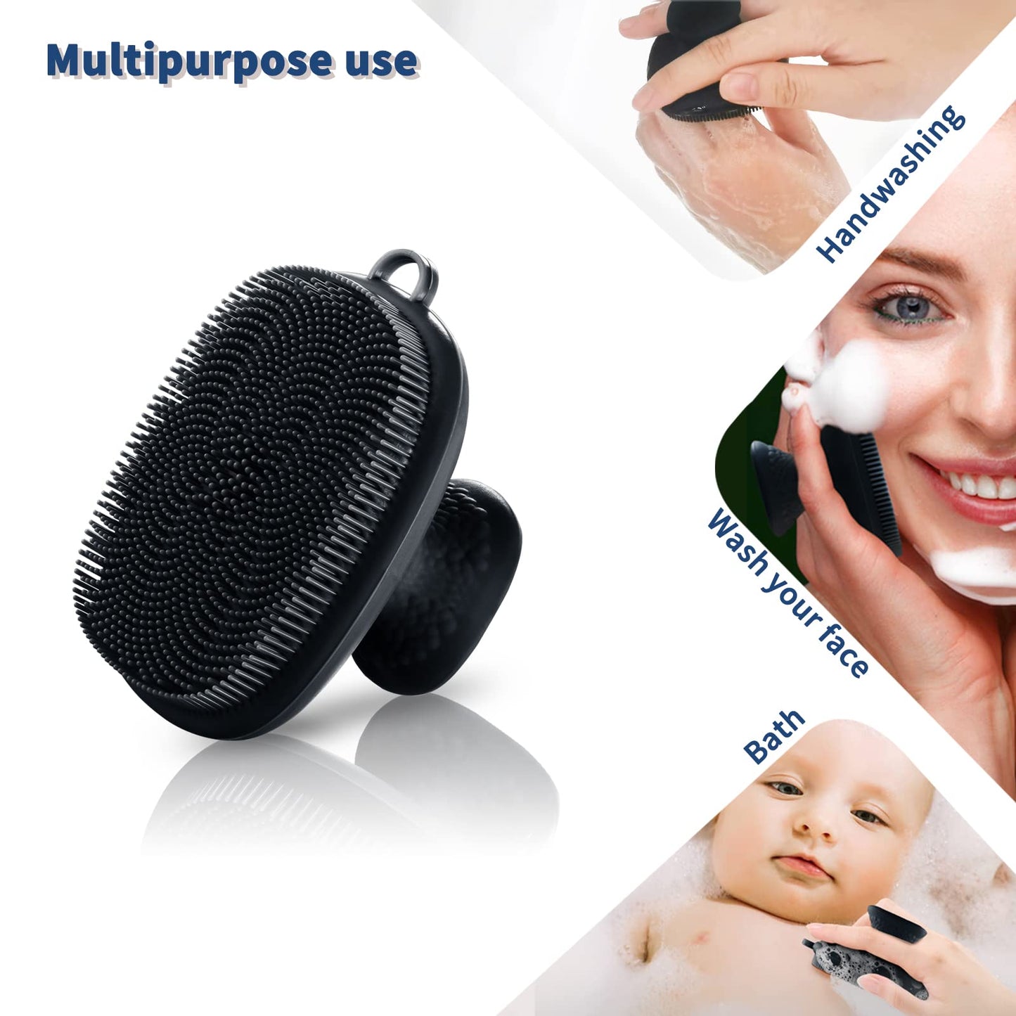 Face Scrubber 2 Pack Silicone Face Scrubber for Men Facial Cleansing Brush Silicone Face Wash Brush Manual Waterproof Cleansing Skin Care Face Brushes for and Exfoliating - color: Black Balck