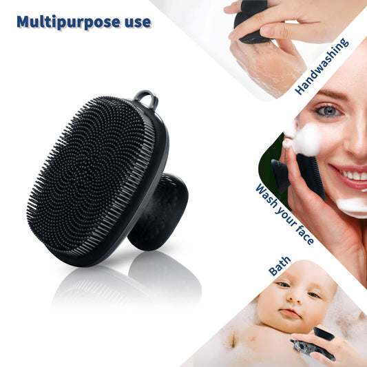 Face Scrubber 2 Pack Silicone Face Scrubber for Men Facial Cleansing Brush Silicone Face Wash Brush Manual Waterproof Cleansing Skin Care Face Brushes for and Exfoliating - color: Black Balck