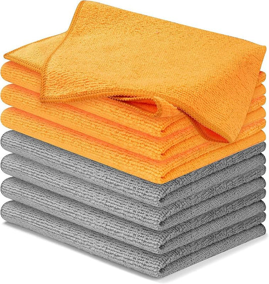 USANOOKS Microfiber Cleaning Cloth - 8 Pcs 12"x11" - High Performance - 1200 Washes, Ultra Absorbent Towels Weave Grime & Liquid for Streak-Free Mirror (Pack of 8) - color: 12" X 11", size: 12" x 11" (8 pack)