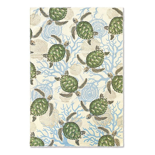 Island Heritage 2 Pieces Kitchen Towel Set, 16"" x 24"" Ultra Absorbent Microfiber Dish Towel for Kitchen Drying and Cleaning (Honu Voyage), Small - color: Honu Voyage