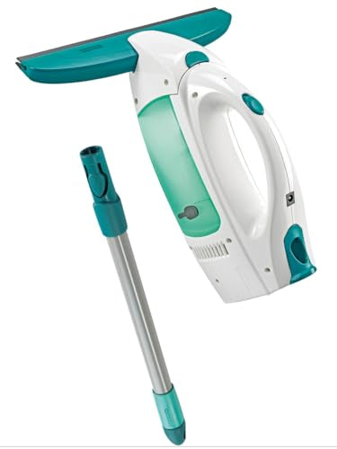 Leifheit Window Vacuum Cleaner Dry&Clean, with Handle, Window Cleaner, Battery-Powered Window Cleaner, 51001